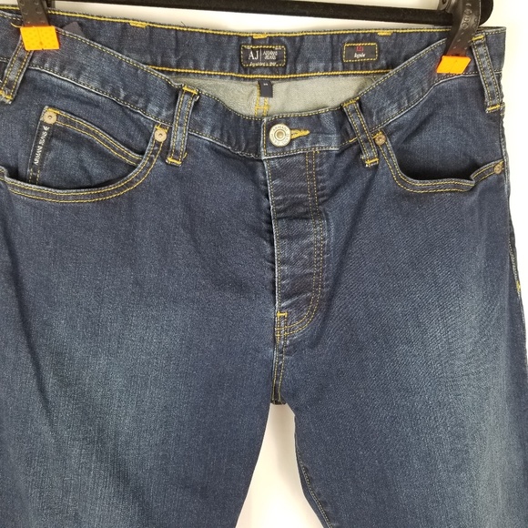 ARMANI- Button Fly J21 Regular Dark Wash Jeans Mens Size 36 - Picture 1 of 15